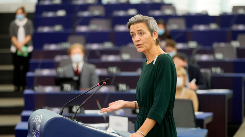 EU:s digitaliseringskommissionär Margrethe Vestager. Arkivbild.