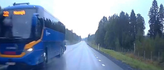 Bus overtake horror: driver narrowly escapes head-on collision