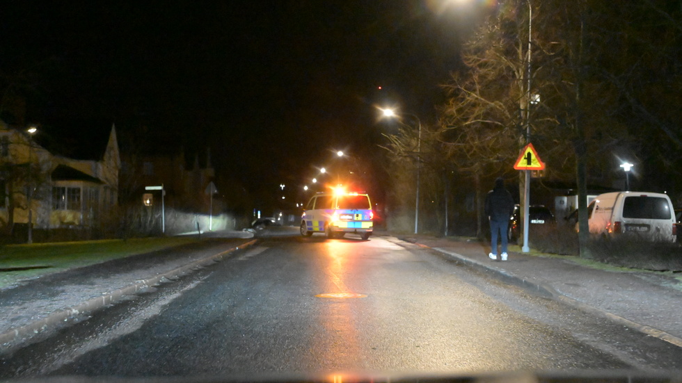 Polisinsats efter grova rånet i Linköping.