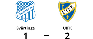 Förlust för Svärtinge mot UIFK med 1-2