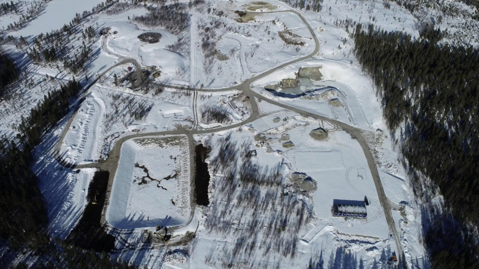 The mining area in Fäbodtjärn from the air.
