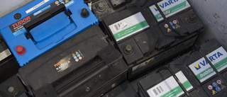 60 bilbatterier stals på Återbruket