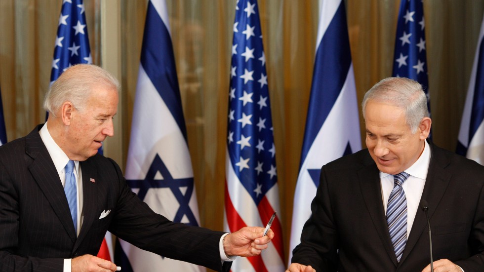 USA:s dåvarande vicepresident Joe Biden träffar Israels premiärminister Benjamin Netanyahu i Jerusalem 2010.