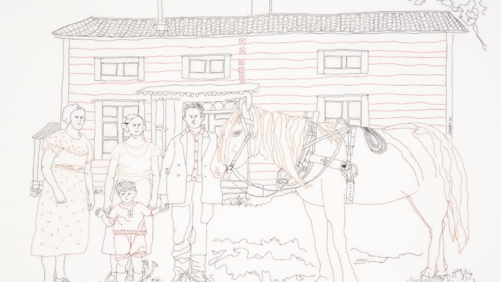 Konstnären Annika P Åkeblom inleder årets upplaga av Konstkalendern med verket "Bella, en av familjen" som presenteras på Norrbottens-Kurirens webb.