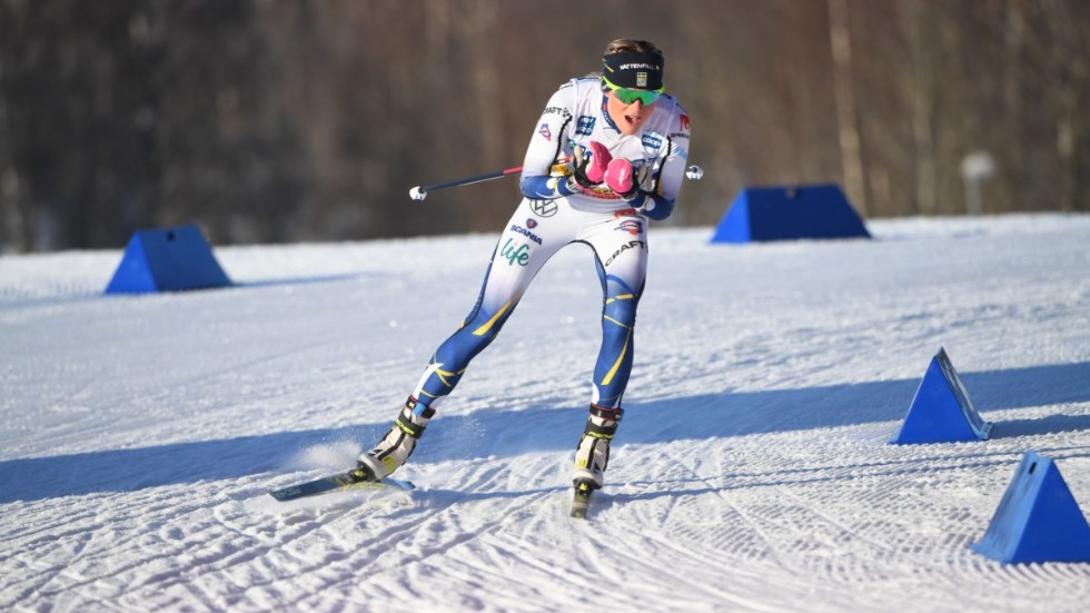 Sveriges Frida Karlsson under världscuptävlingen i Falun.