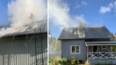 Villa totalskadad i brand – chockad husägare förd till sjukvård: Efterbevakning hela natten