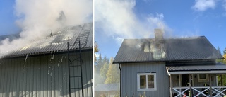 Villa totalskadad i brand – chockad husägare förd till sjukvård: Efterbevakning hela natten