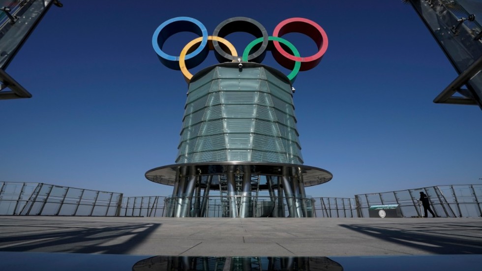 De olympiska ringarna i Peking. Arkivbild.