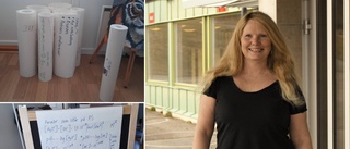 Hon löste distansundervisningen på eget sätt: "Gått åt över 60 meter papper"