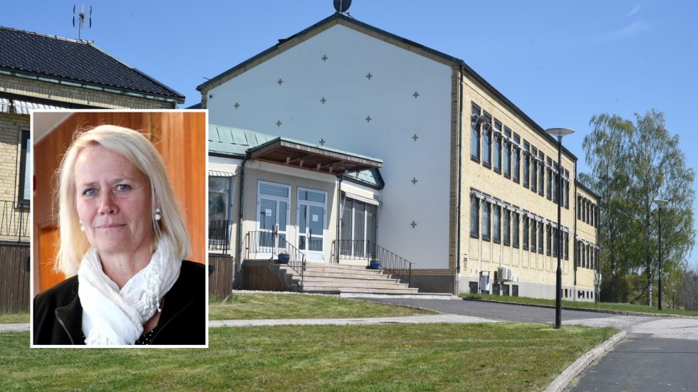 Bildkollage: Vimmerby Folkhögskola och rektor Susanne Lindvall 
