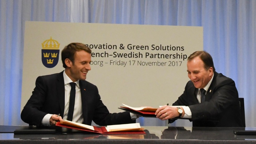 Sju år som regeringschef har gett Stefan Löfven ett stort europeiskt och globalt nätverk. Här syns han tillsammans med Frankrikes president Emmanuel Macron under toppmötet i Göteborg i november 2017.