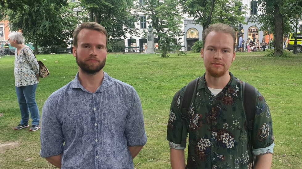 Fredrik och Joakim dagen efter dödsskjutningen i Oslo.