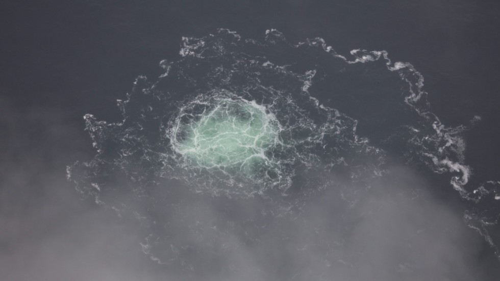 Fotot på läckan är taget den 28 september. Nu syns bubblorna inte längre på havsytan. Arkivbild.