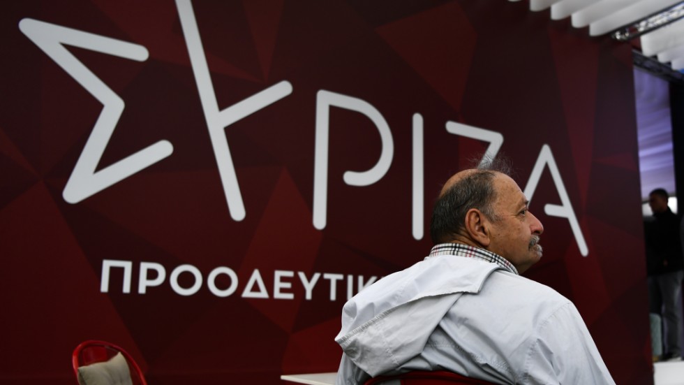 Dystra miner på Syrizas valvaka.