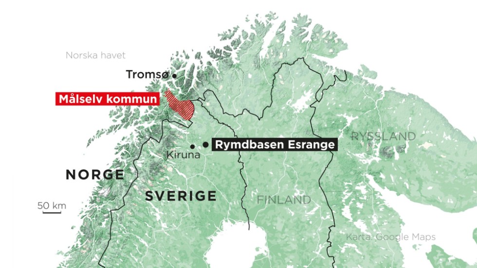 En svensk forskningsraket som sköts upp från Esrange landade av misstag i Måselv kommun i Norge.