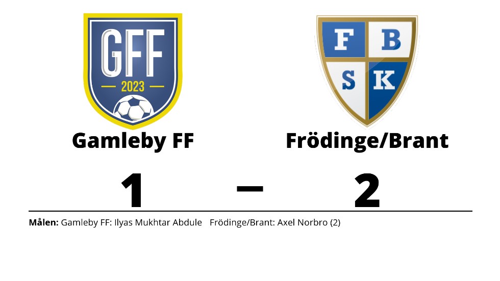 Gamleby FF förlorade mot Frödinge/ Brant SK