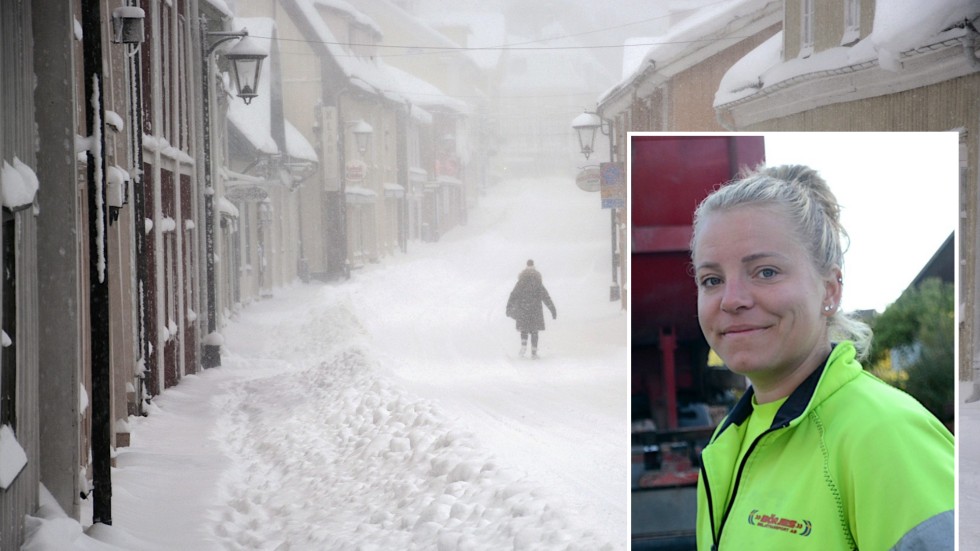 "De borde hunnit få bort snön innan det blev kallt. Det är himla synd för nu går det inte att få bort och det ska vara kallt hela veckan", säger Daniella Johansson som menar att snörojningen i Vimmerby inte kan jämföras med den i Södra Vi. Bilden är ett montage.