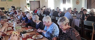 Seniorer på surströmmingsfest