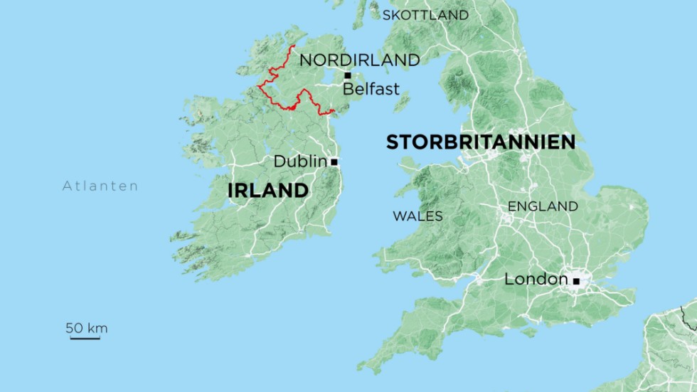 Tvisten handlar om EU- medlemmen Irlands gräns till Nordirland.