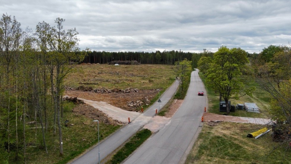 Här kommer den nya rondellen att ligga, där Forellvägen möter Sjöstadsvägen.