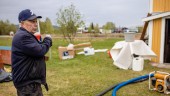 Fiskar simmade i källaren efter översvämningen