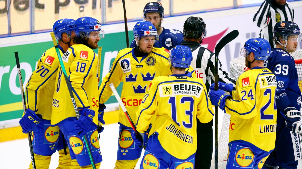 Sverige slog Finland i VM-genrepet, men Finland är favorit till VM-guldet. Arkivbild.