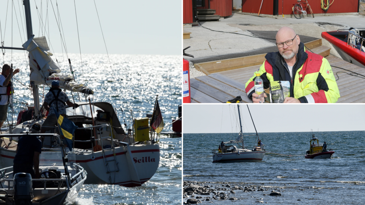 Segelbåt på grund utanför Gnisvärd