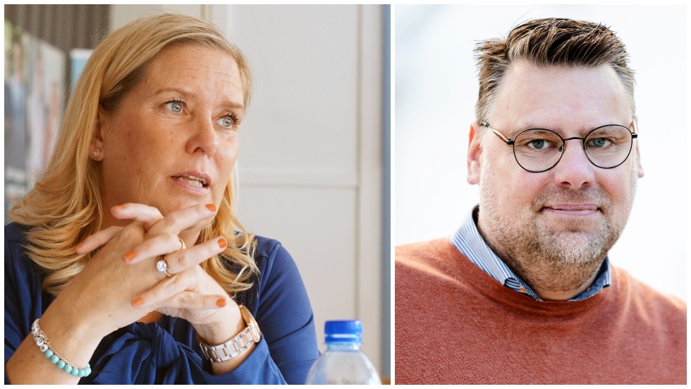 Malin Sjölander (M) är oppositionspolitiker i regionen, Mattias Adolfson (S) sitter i majoriteten som beslutat om besparingarna under onsdagens regionstyrelsemöte.