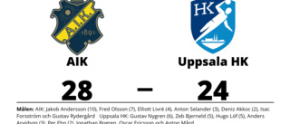 Uppsala HK föll med 24-28 mot AIK