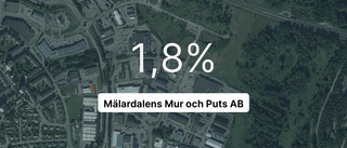 Inget företag i branschen hade större omsättning än Mälardalens Mur och Puts AB i fjol