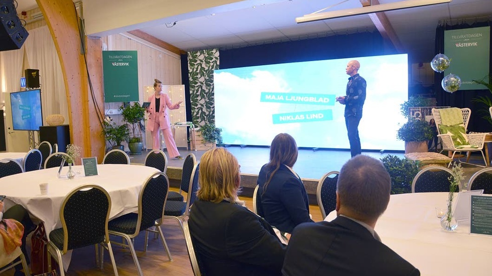Maya Ljungblad och Niklas Lind presenterade årets program för Tillväxtdagen.