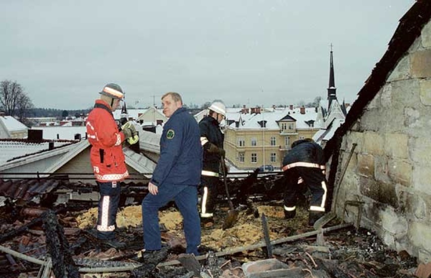 Hela vindsvåningen totalförstördes vid branden i Eksjö natten till fredagen.