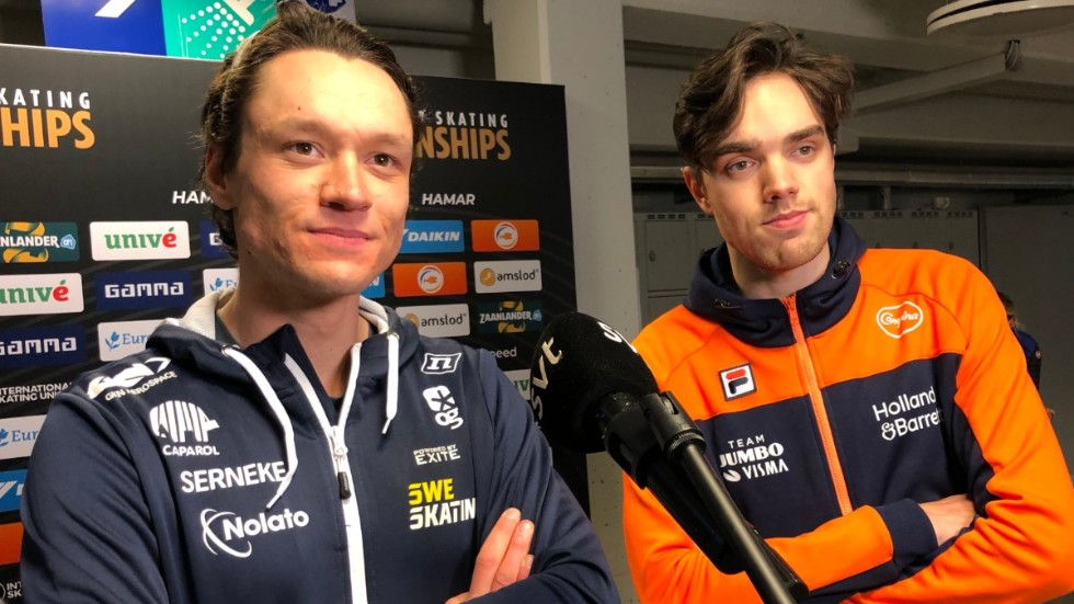 När startlistan offentliggjordes på lördagskvällen stod det klart att Nils van det Poel (tv) och Patrick Roest möts i sista par på 1|500 meter. Det ska köra mot varandra för första gången någonsin.