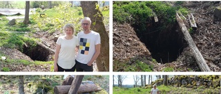 18 meter djupt slukhål avslöjar okänt gruvhål i deras trädgård: "Både skrämmande och spännande"