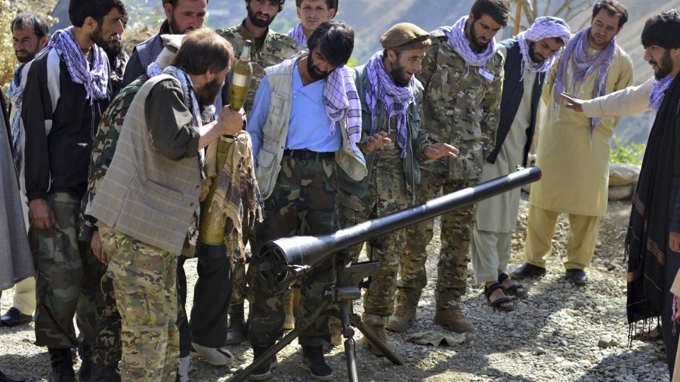 Milismän lojala med Ahmad Massoud i Panjshirdalen. Bilden är från den 30 augusti.