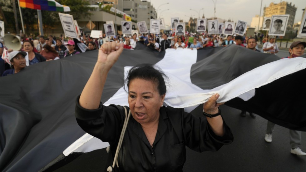Demonstration i huvudstaden Lima i torsdags mot landets president Dina Boluarte.