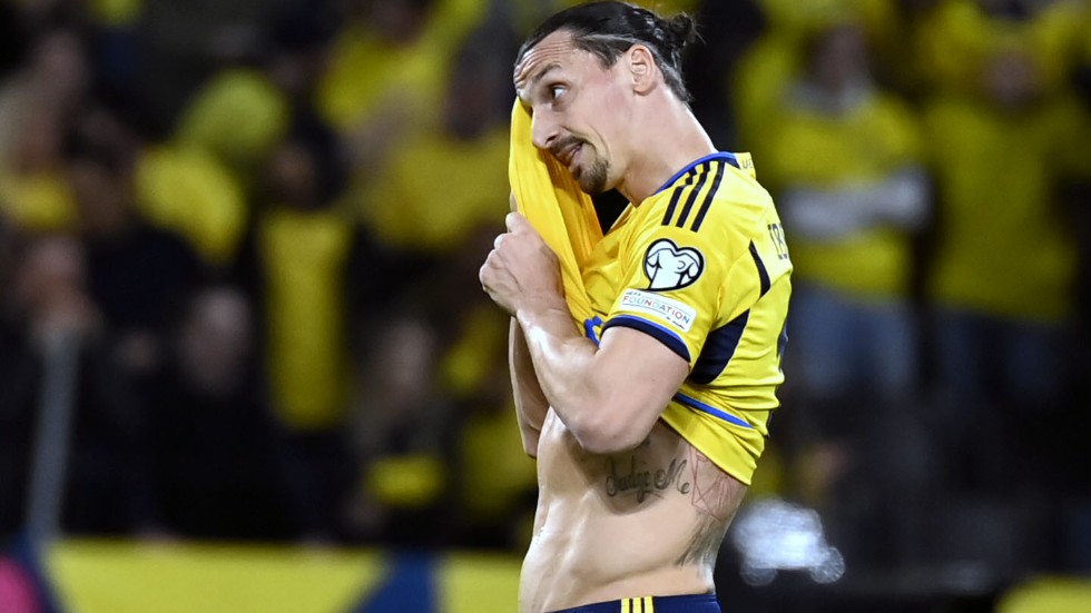 Zlatan Ibrahimovic under Sveriges EM-kvalmatch mot Belgien. Arkivbild.