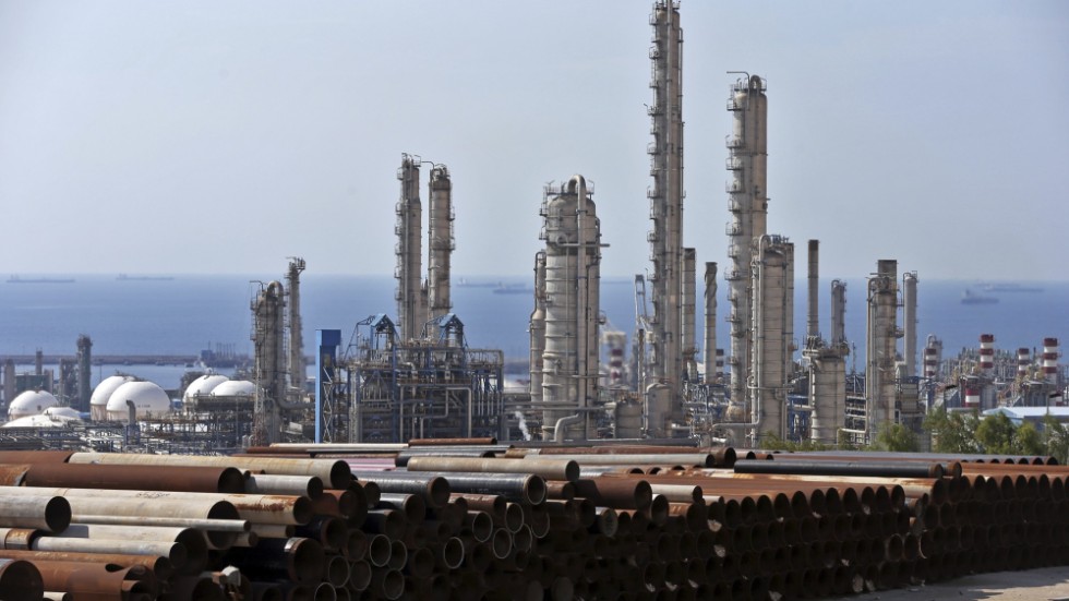 Energianläggning vid gasfältet South Pars i Persiska viken, världens största naturgasfält. Arkivbild.