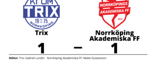 Trix och Norrköping Akademiska FF delade på poängen