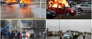 Oroligheter i Linköping spred sig till Norrköping ✓Blåljuspersonal attackerades ✓Brända bilar ✓Maskerade personer