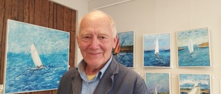 Jan Wiberg målade inför publik i Västervik