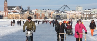 Myllrande folkliv på isen i Luleå