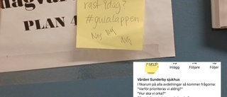 Larmar om vårdkrisen genom anonymt Instagramkonto • Gula lappar har dykt upp på Sunderby sjukhus