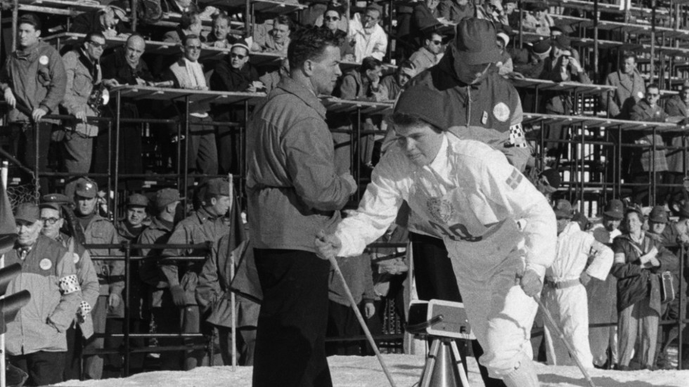 Sonja Edström tog OS-brons i Cortina d'Ampezzo 1956. Arkivbild.