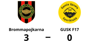 Förlust för GUSK F17 mot Brommapojkarna med 0-3