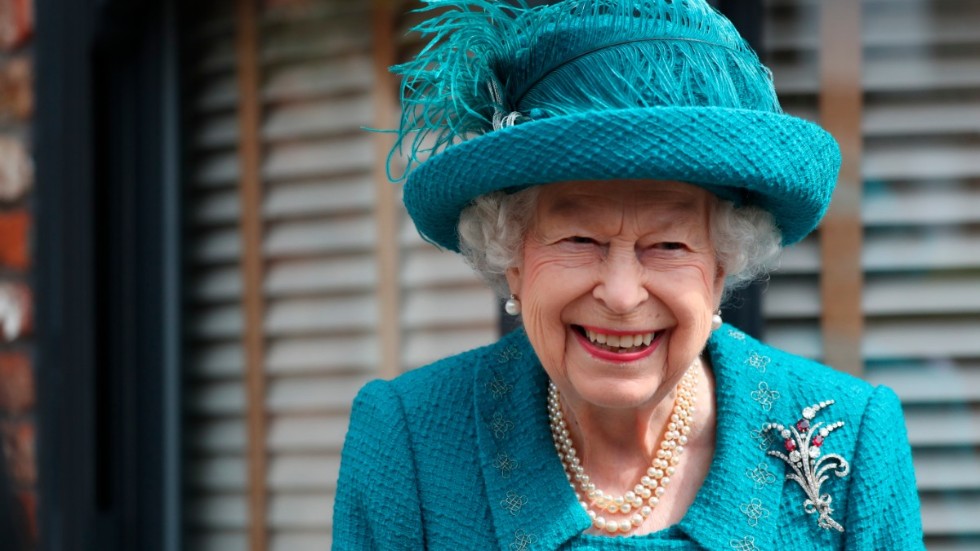 Drottning Elizabeth fångad på bild 2021. Arkivbild.