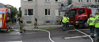 Utrymning efter brand i city