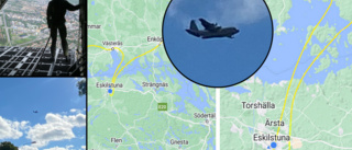 Här gör flygvapnets Hercules-plan en avstickare över Eskilstunas luftrum: "Inga konstigheter"