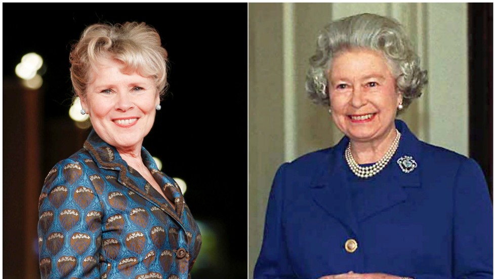 Imelda Staunton, till vänster, tar över rollen som drottning Elizabeth, till höger, i den femte säsongen av "The crown". Arkivbild.