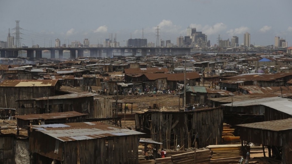 Slumkvarter i den nigerianska mångmiljonstaden Lagos. Arkivbild.